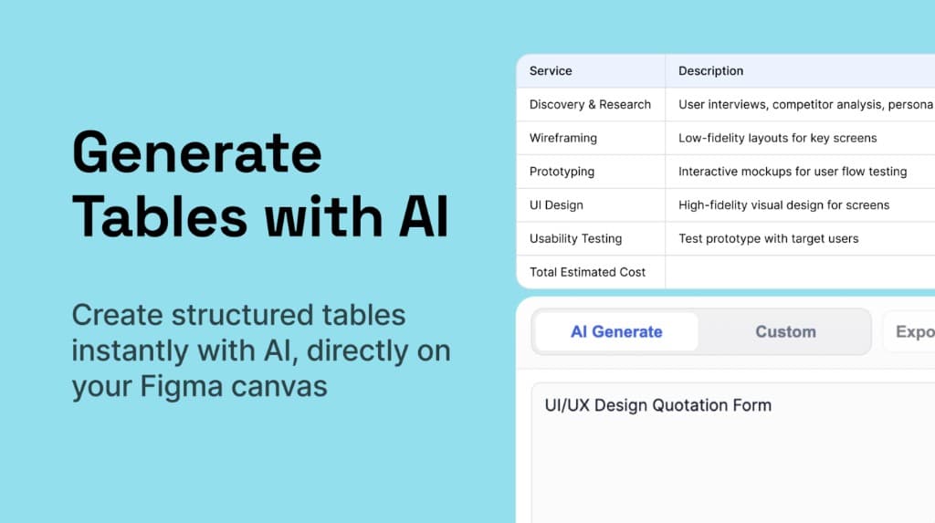 Tably — Generate Tables with AI